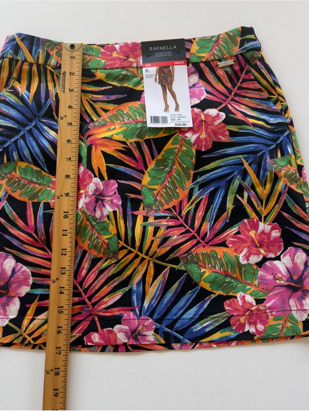 NWT Women's Rafaella Tropical Floral Skort in Multicolor Print Size XS (C1)